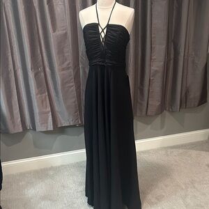 Express Elegant Black Strapless or halter tie Dress sz 8